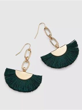 DROP CHAIN FAN EARRINGS